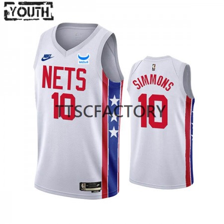 Maillot Basket Brooklyn Nets Ben Simmons 10 Nike 2022-23 Classic Edition Blanc Swingman - Enfant